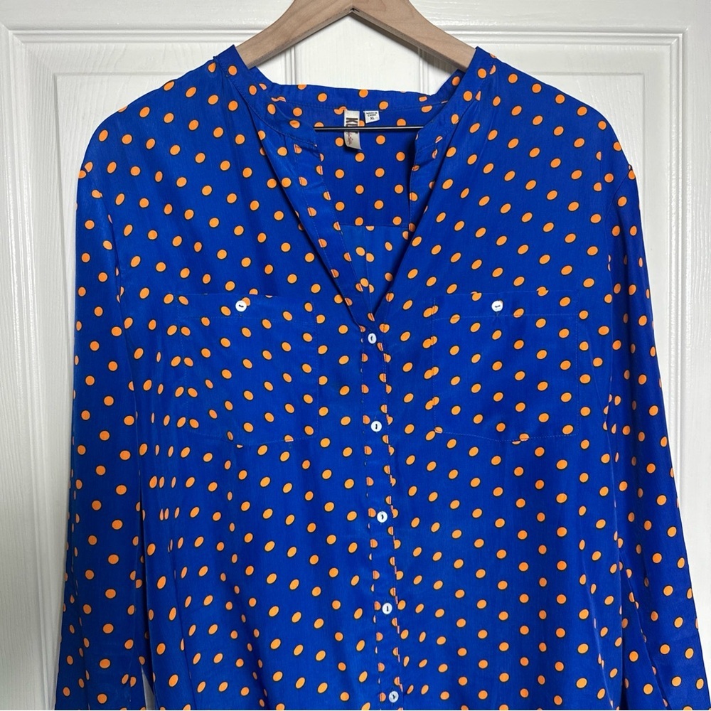 KUT For The Kloth XL Women's Button Down Long Sleeve Shirt-Polka Dot Office - Picture 3 of 12